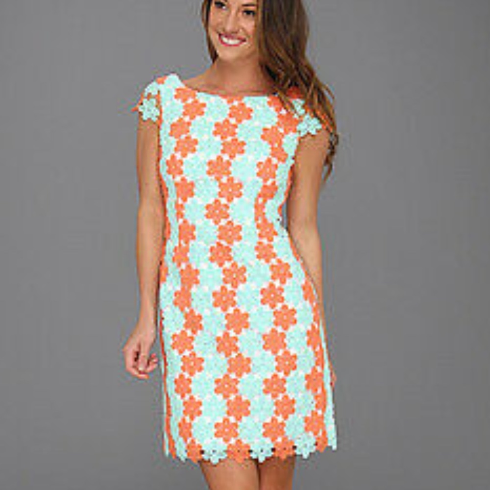 Lilly Pulitzer Barbara Floral Crochet Shift Dress